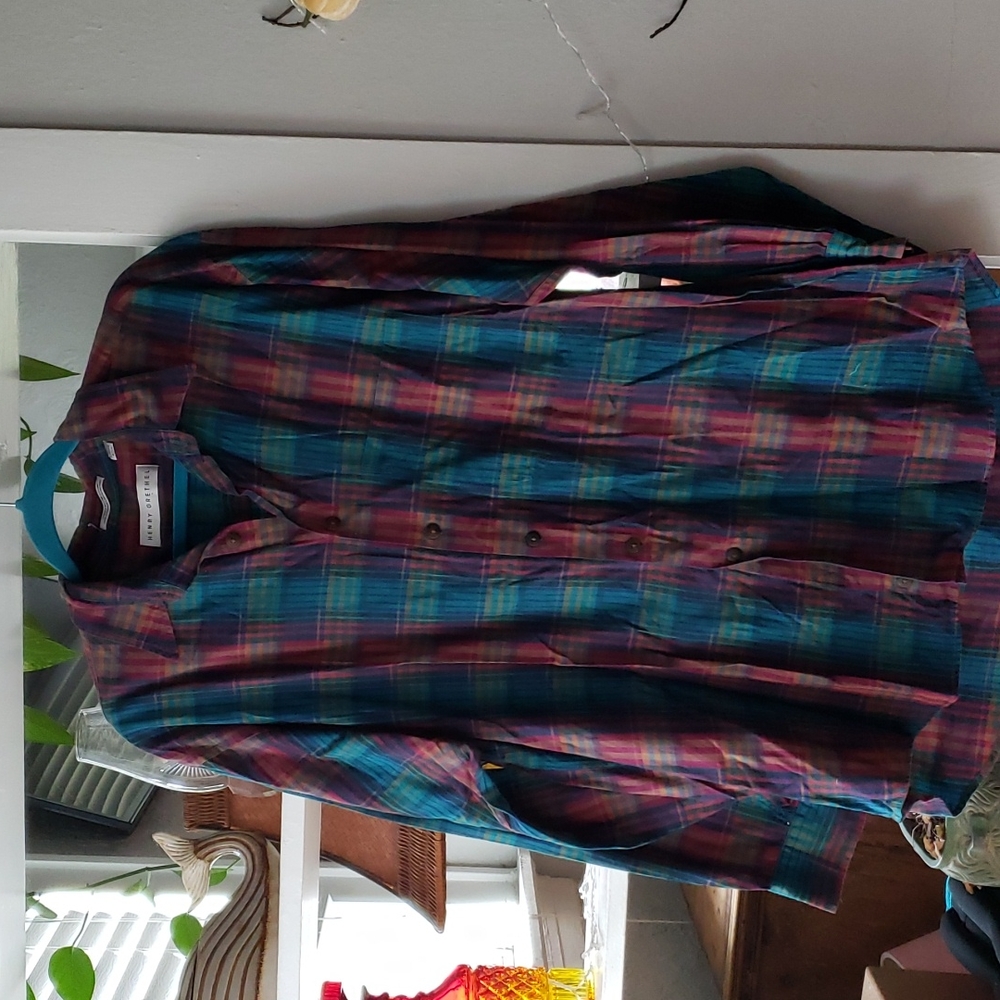 Vtg Plaid Button Down Shirt